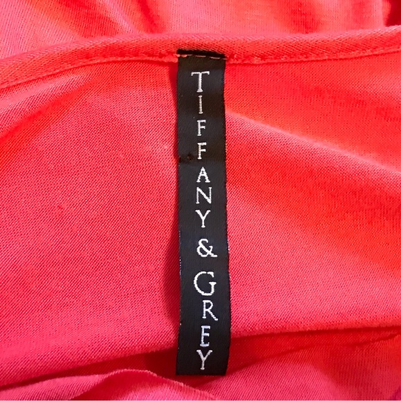 TIFFANY & GREY CORAL FITTED SLOUCH LONG SLEEVE LIGHTWEIGHT TOP SIZE MED - Picture 9 of 10